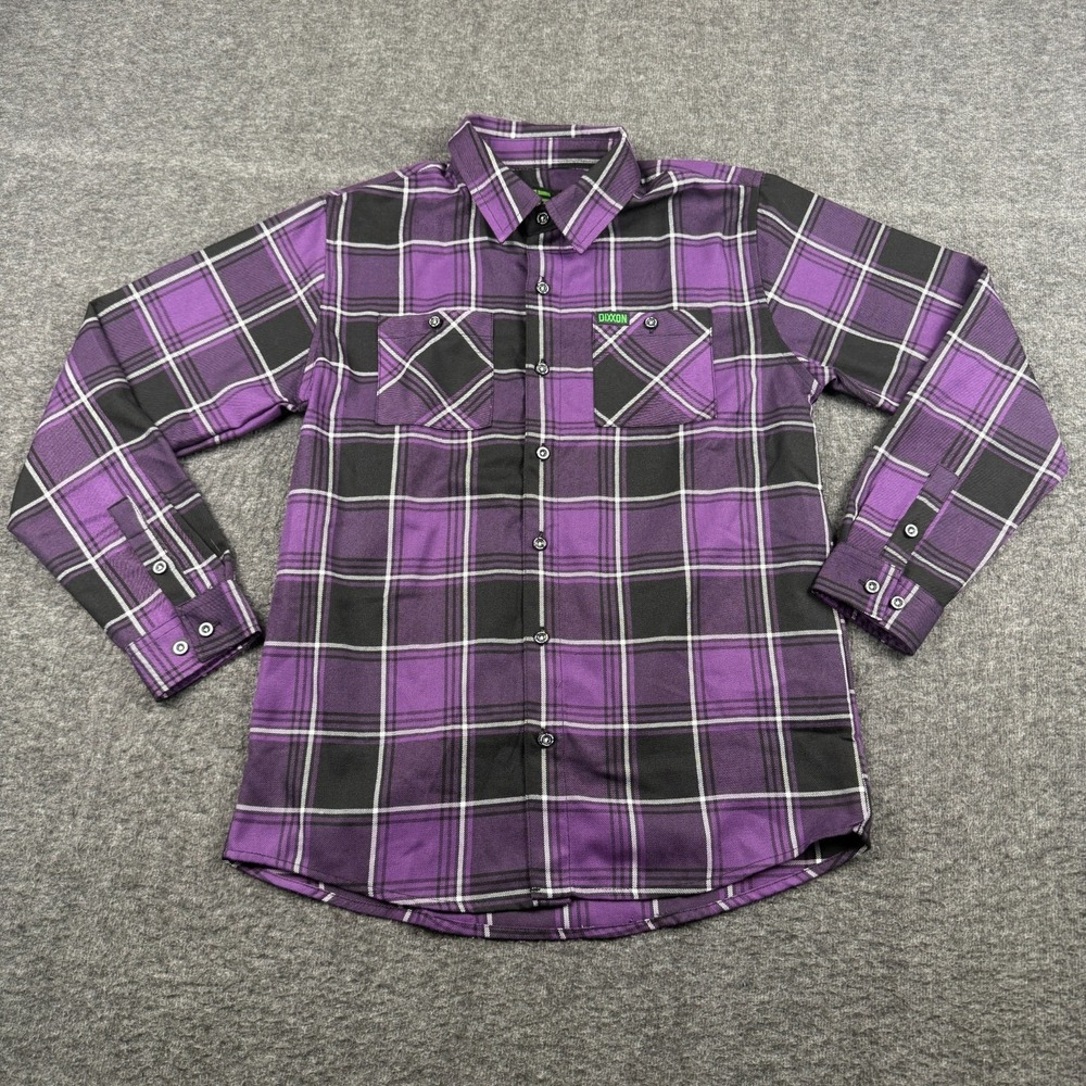 DIXXON Flannel Co DFC Youth Division Shirt XL Purple Plaid Long Sleeve Outdoors